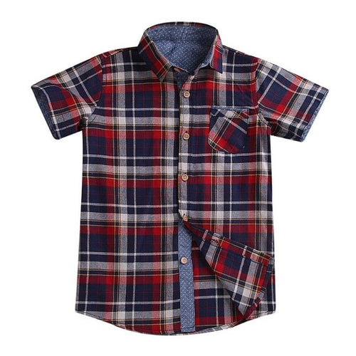 Baby Boys Plaid Casual Shirt Turn Down